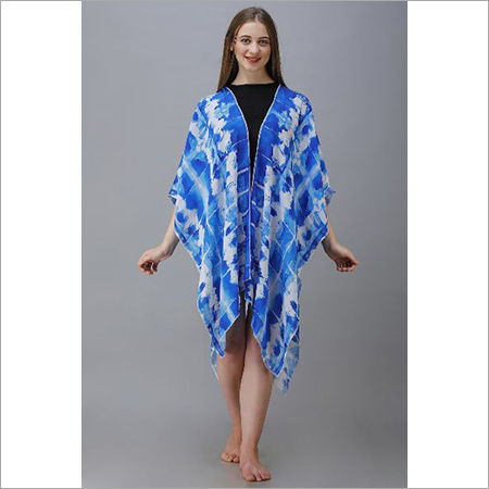 Digital Printed Crepe Poncho