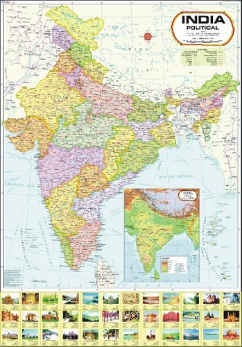 India Map with new Jammu & Kashmir Boundary