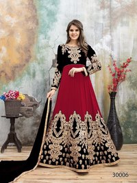 Faux Georgette Embroidered Suit