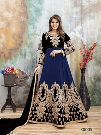 Faux Georgette Embroidered Suit