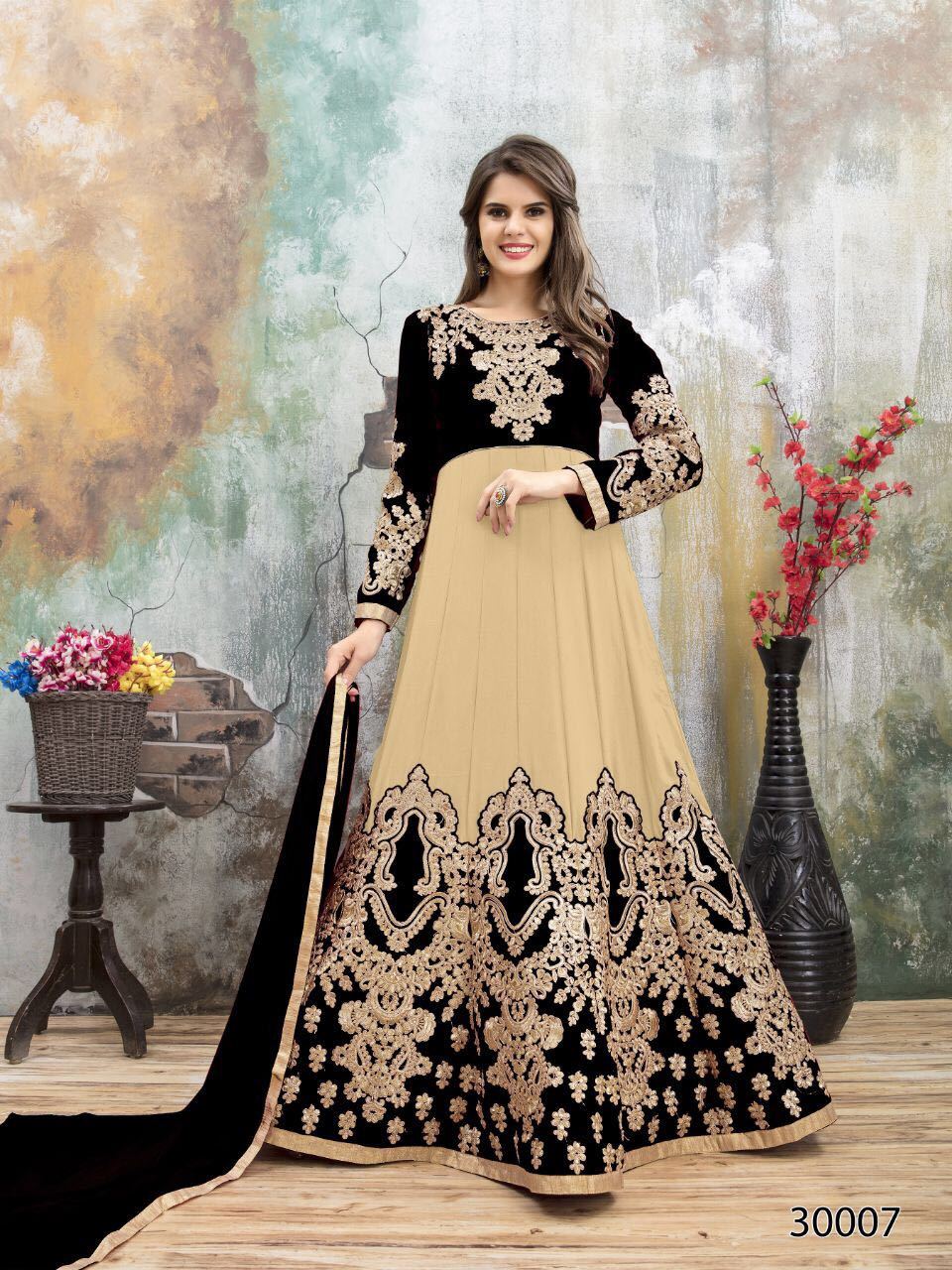 Faux Georgette Embroidered Suit