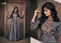 Satin Silk Embroidered Dress