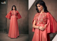 Satin Silk Embroidered Dress