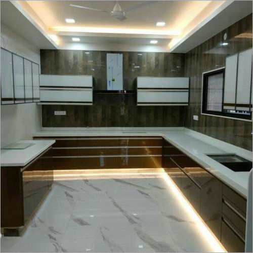 U Shape Modular Kitchen With Cabinet