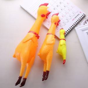Orange/Yellow New Funny Toy Scream Chicken (Big Middle Small) Pet Toys Vocal Toys Scream Chicken Factory Direct Sales Vinyl Toy