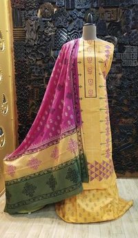 Khadi Suit With Block Printed