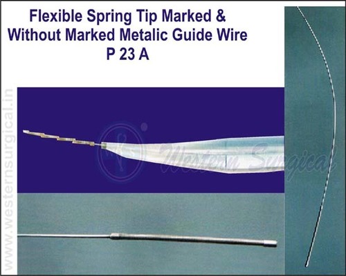 Flexible Spring Tip Marked & Without Marked Metalic Guide Wire By WESTERN SURGICAL