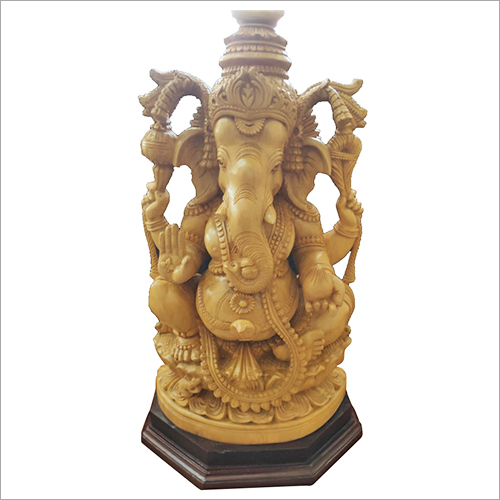 Wood Wooden Lord Ganesh Idol