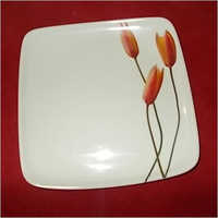White Color Melamine Square Dinner Plate