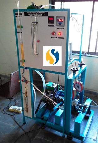 SINGLE CYLINDER TWO STROKE PETROL ENGINE TEST RIG WITH ROPE BRAKE DYNAMOMETER
