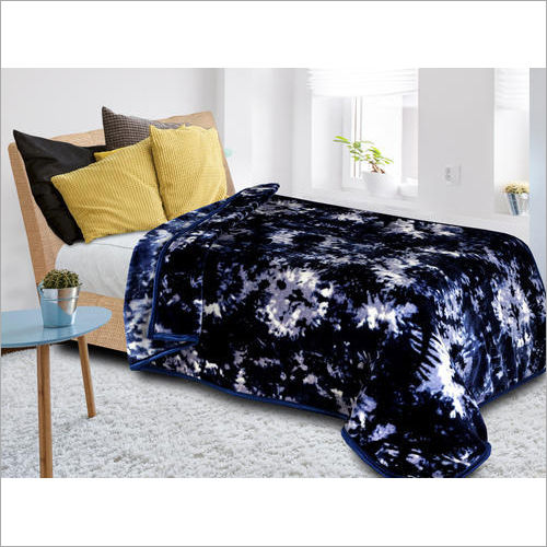 Indigo Print Mink Blanket