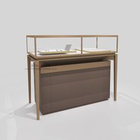 Brushed Jewelry Glass Display Showcase With Removable Storage Case