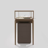 Brushed Jewelry Glass Display Showcase With Removable Storage Case