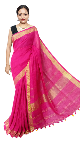 Plain Linen Saree