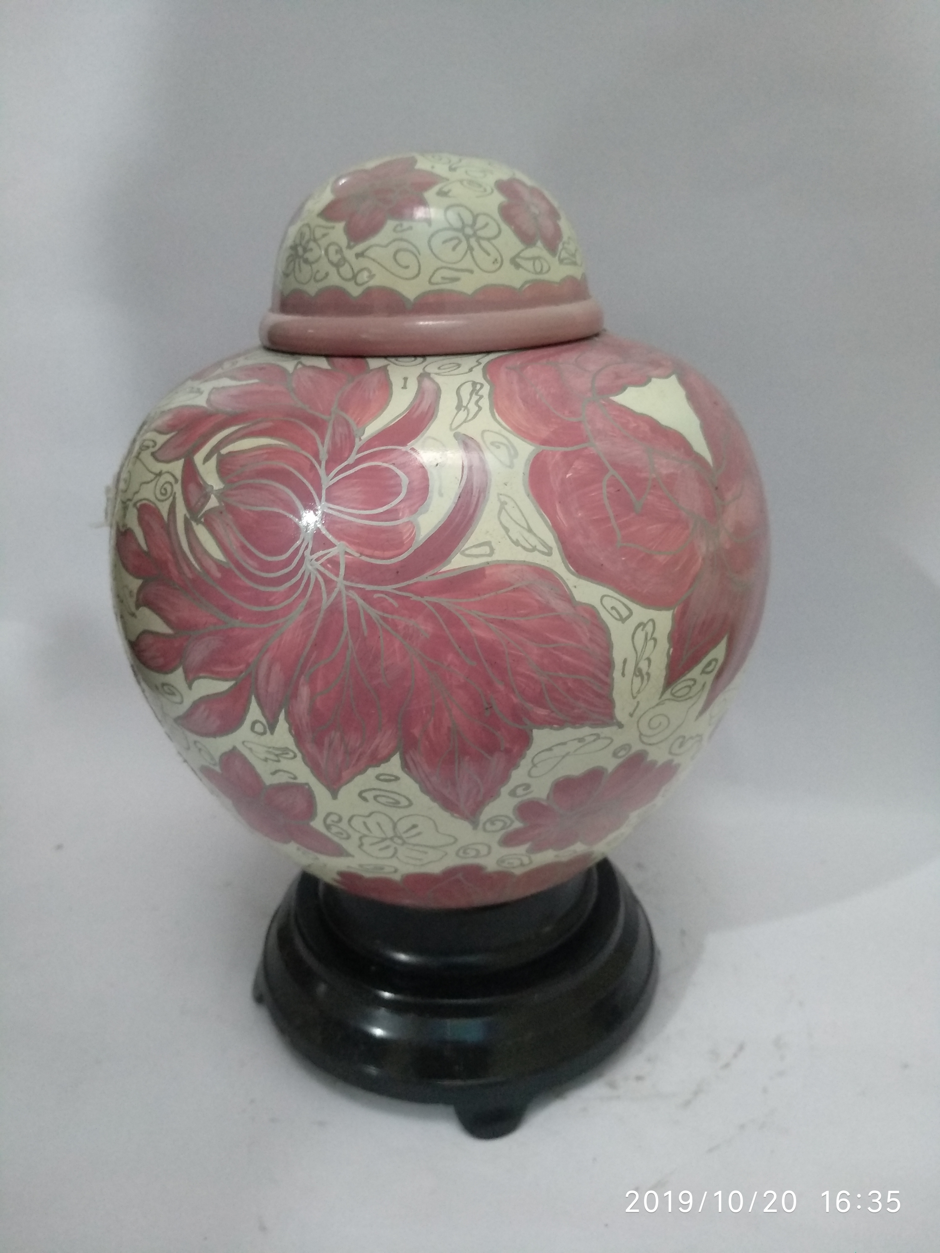 New Arrival Flower Cloisonne Cremation Urn- Pink