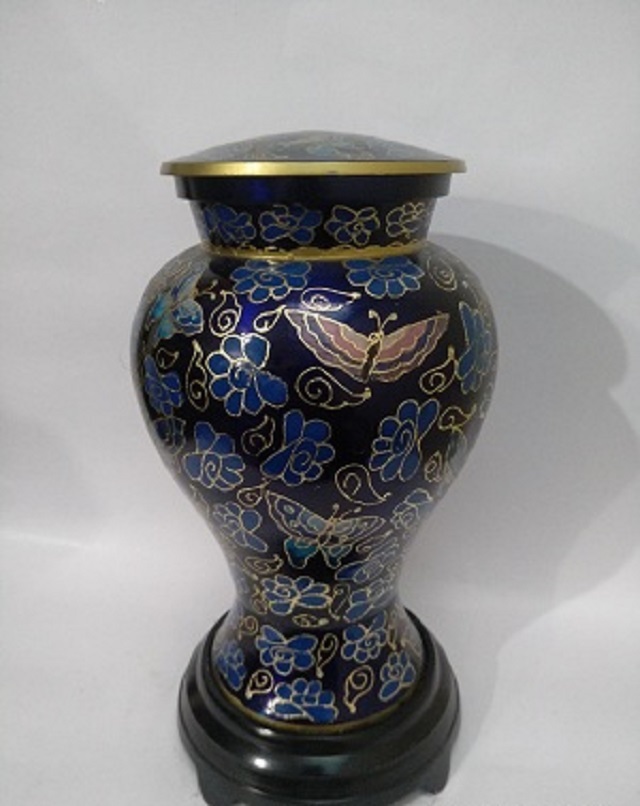 Cloisonne Urn For Ashes-Red