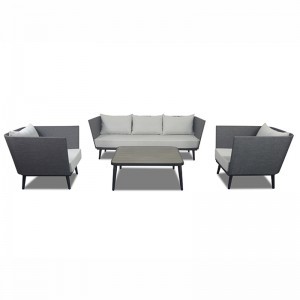 Project Custom Outdoor Aluminum Grey Table And Sofa Set By GLOBALTRADE