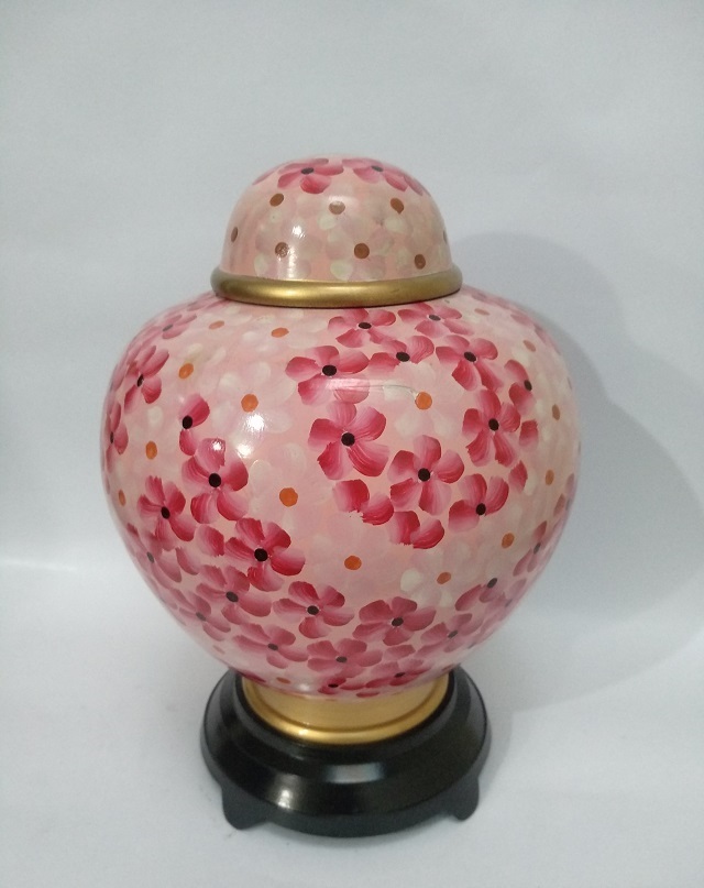 New Design Flower Pink Cloisonne Cremation Urn