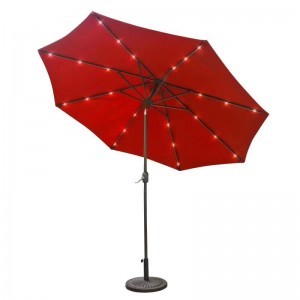 Promotional outdoor patio center column umbrella with led light