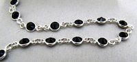 Black CZ 4mm Connector Chain Sterling Silver Chain