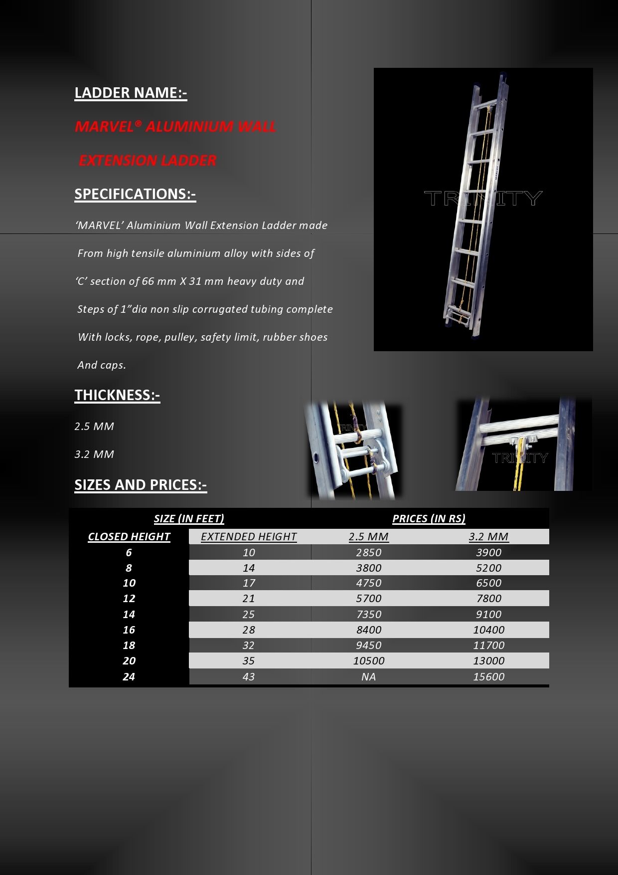 Aluminium Wall Extension Ladder