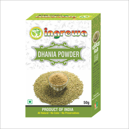 50 g Ingrewa Dhania Powder - Cardboard Box 10x5x2 cm, Pure Fresh Flavorful Natural Versatile