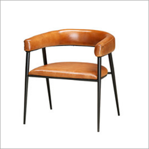 Modern Dining Iron Base Leather Chair