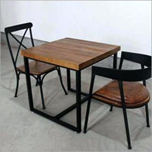 Modern Iron Base Dining Table And Chair