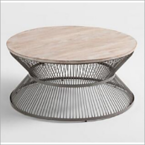Iron Base Wooden Top Coffee Table By SWEVEN FURNITURE