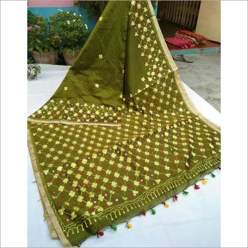 Embroidered Embroideried Work Cotton Silk Saree