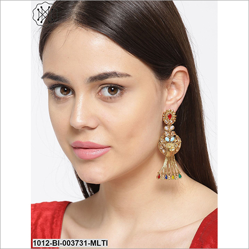 Ladies Party Wear Hanging Earring - Metal, Various Sizes & Patterns | Ideal for Anniversary, Engagement, Gifts, Wedding Celebrations