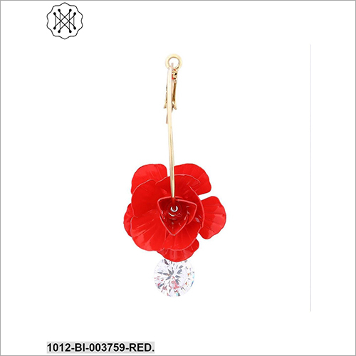 Ladies Rose Design Earring - Metal, Elegant Design , Crafted with Finest Stones for Engagement, Parties, and Special Occasions