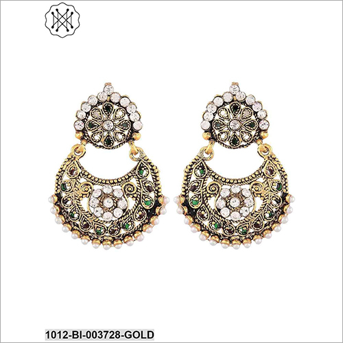 Ladies Fancy Earring - Metal & Stone | Perfect for Birthdays, Parties, Festivals, Engagements, and Anniversaries, Crafted by Skilled Artisans