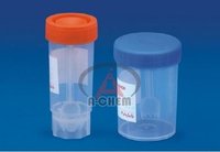 Stool Container - Polypropylene, 30ml & 60ml Clear With Red & Blue Lids, Sterile And Individually Wrapped, Graduated Design