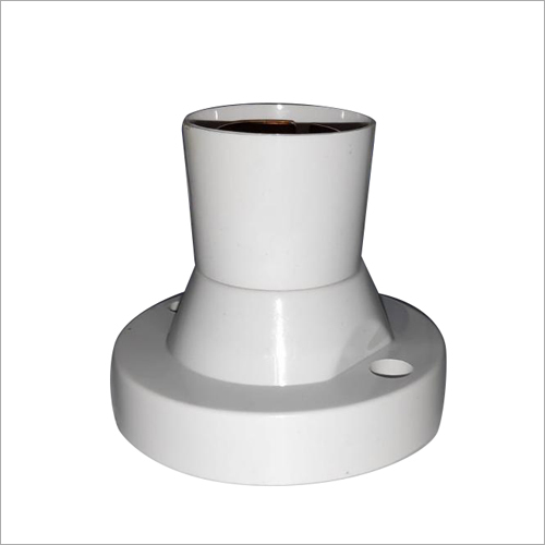 White Plastic Bulb Holder - Plastic Material, White Color | Corrosion Resistant, Durable for Commercial and Household Use