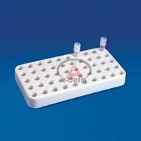 Plastic Cryo Rack - Polypropylene, 120 X 80 X 25 Mm, White | Holds 50 Vials, Autoclavable, Unique Vial Locking Design
