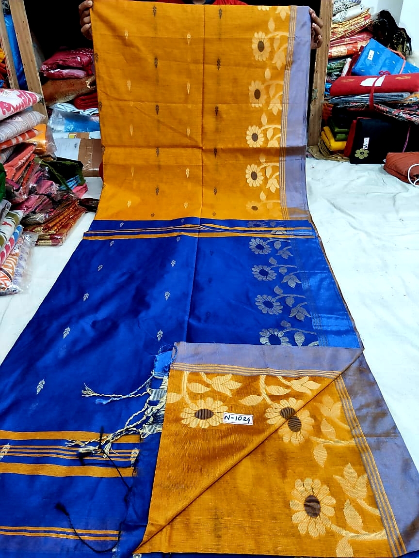 Border design cotton silk handloom saree
