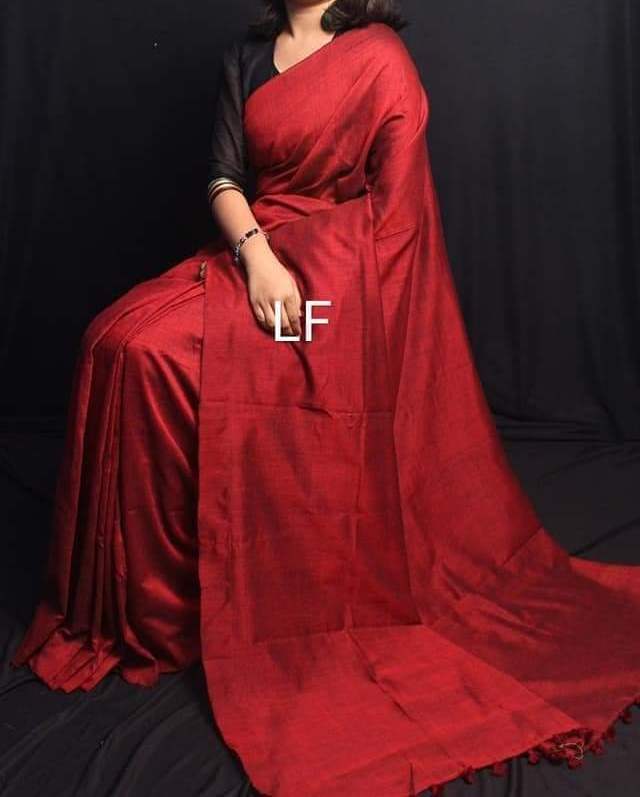Plain  handloom saree