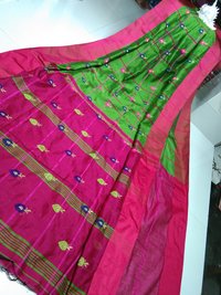 Cotton silk litchi designer saree