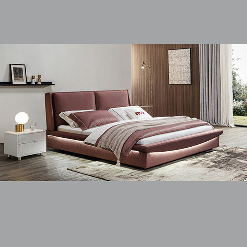 Brown Color Leather Bed