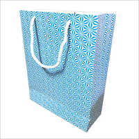 Blue Printed Gift Bag - Recyclable Material, Customized Patterns And Designs, Flexiloop Handle , Large Capacity For Gifting And Packing