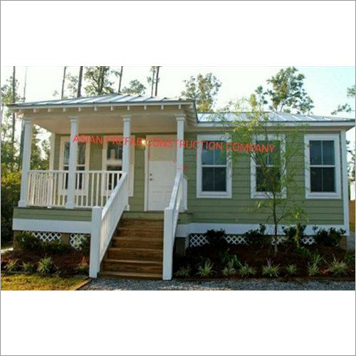 Green And White Prefab Portable Farm House