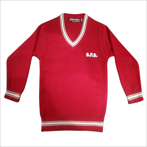 Kids School Red Sweater By RAJAN KNITWEAR