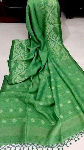80 count linen threads  used linen ball handloom saree