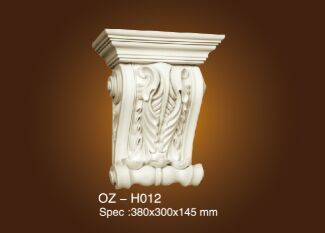 Exotic Corbels OZ-H012 - Polyurethane 380x300x145 Mm, White | Elegant Design, Intricate Details, Smooth Finish