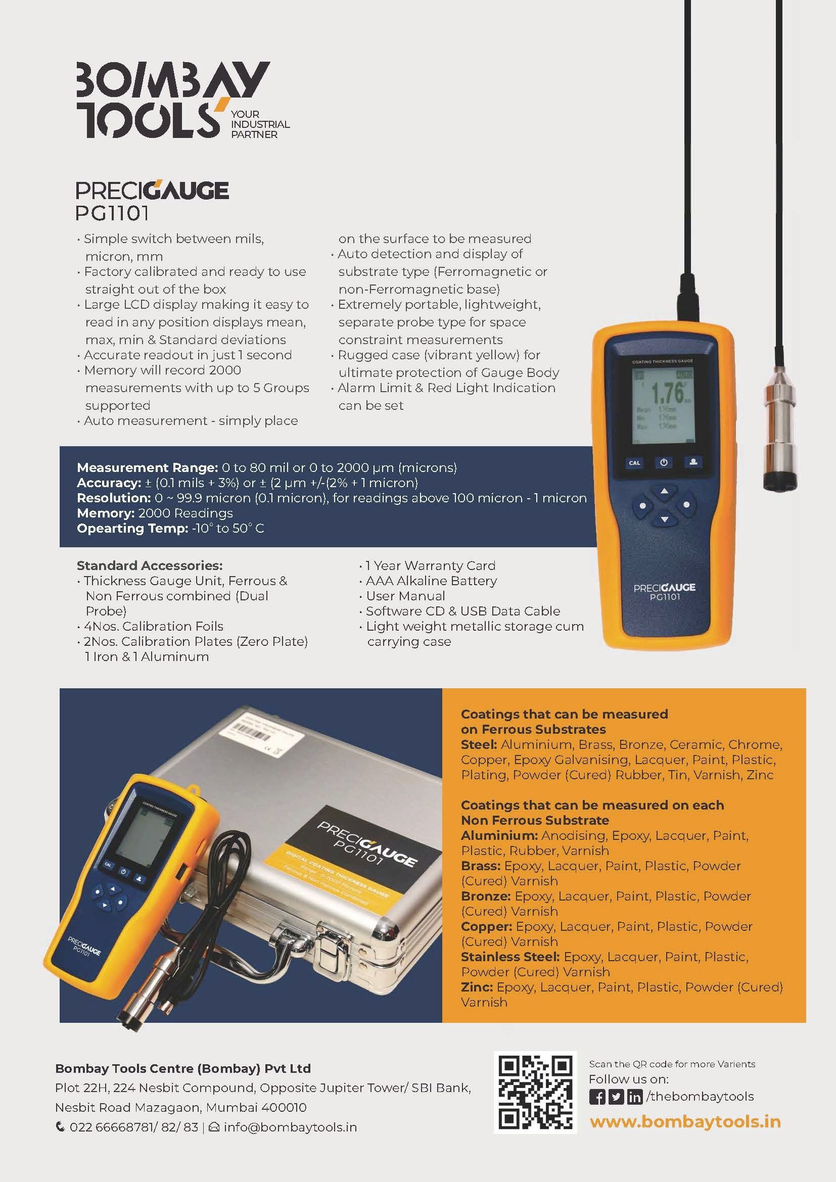 PreciGauge Digital Coating Thickness Gauge Supplier, Wholesaler in Mumbai