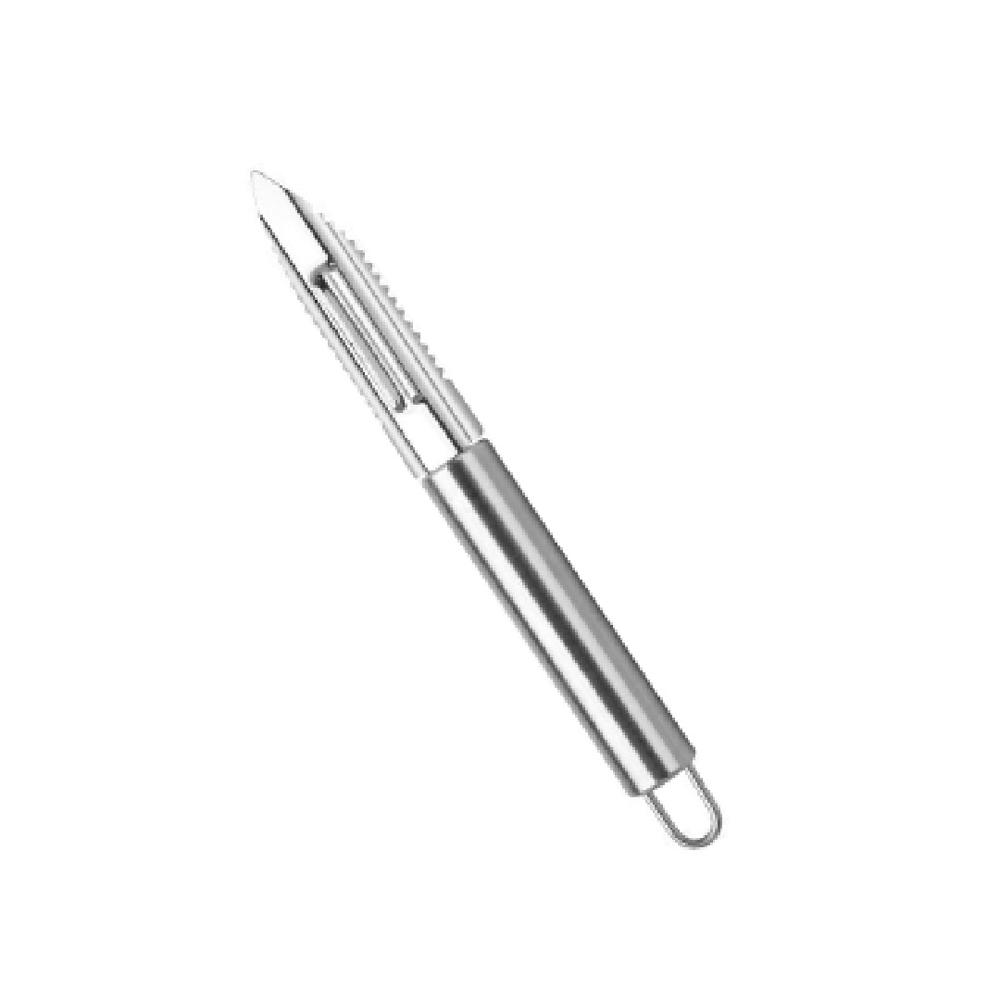 Excellent Round Peeler - Stainless Steel, 8-10 Inches Long, Steel Color, Heavyweight Design | Food Grade Material, ABS Handle, Standard Size