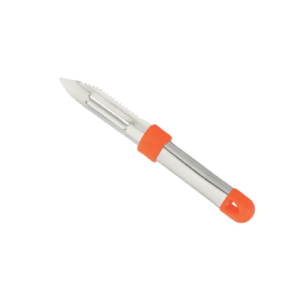 Deluxe Color Pipe Peeler - Stainless Steel Blade, ABS Plastic Handle , Lightweight Orange Design for Kitchen Use