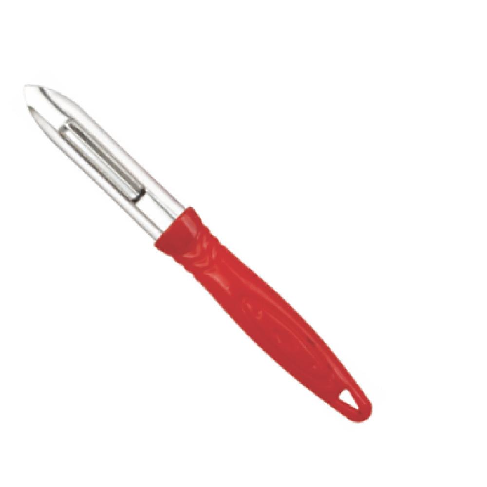 Classic Color Peeler - Stainless Steel Blade, Standard Size, Red Finish | Manual Operation, Durable Plastic Handle, Medium Heavy Weight
