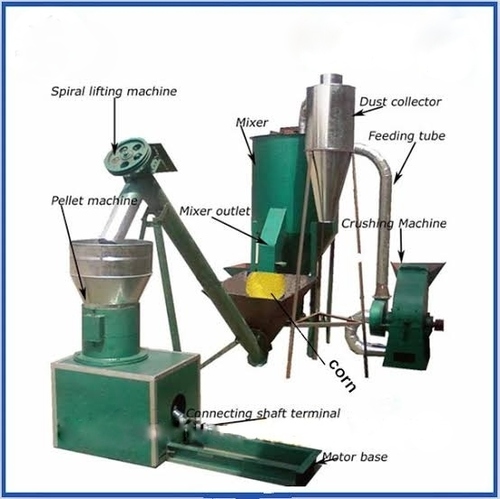 Cattle Feed Plant - Mild Steel 1000 Kg/hr 3000 Sq. ft. | Compact Structure Eco-Friendly High Efficiency Low Noise Lower Energy Consumption 55 HP Power
